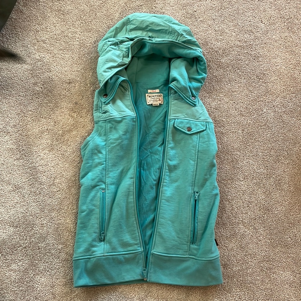 Burton teal vest with hood